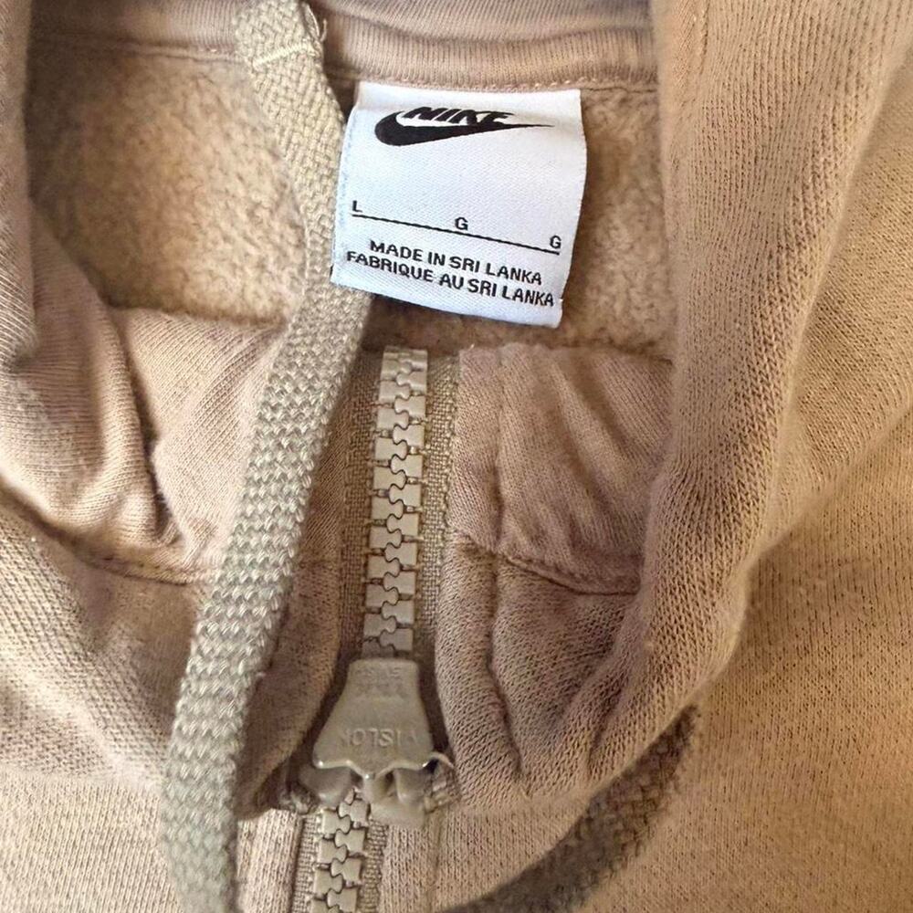 Nike Tan Zip Up Hoodie Size L - Picture 4 of 5
